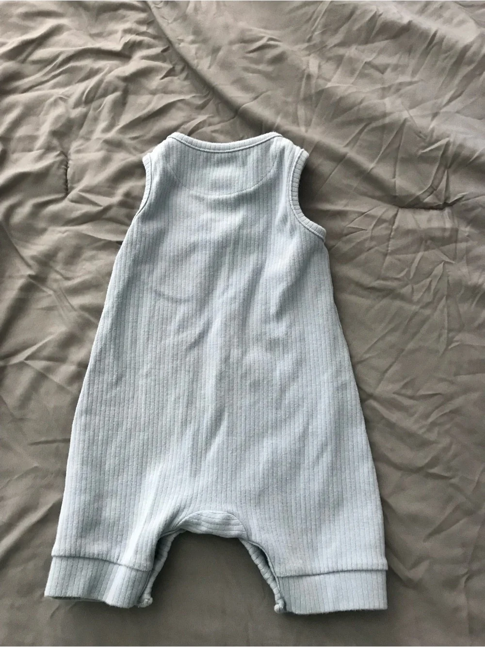 Sleeveless Light Blue Baby Sleep Sack with Front Snaps